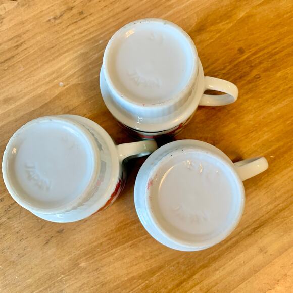 Vtg Christmas Stacking 3 Mugs Japan Santa Coffee Tea Cups MCM Hot Cocoa - Picture 6 of 7